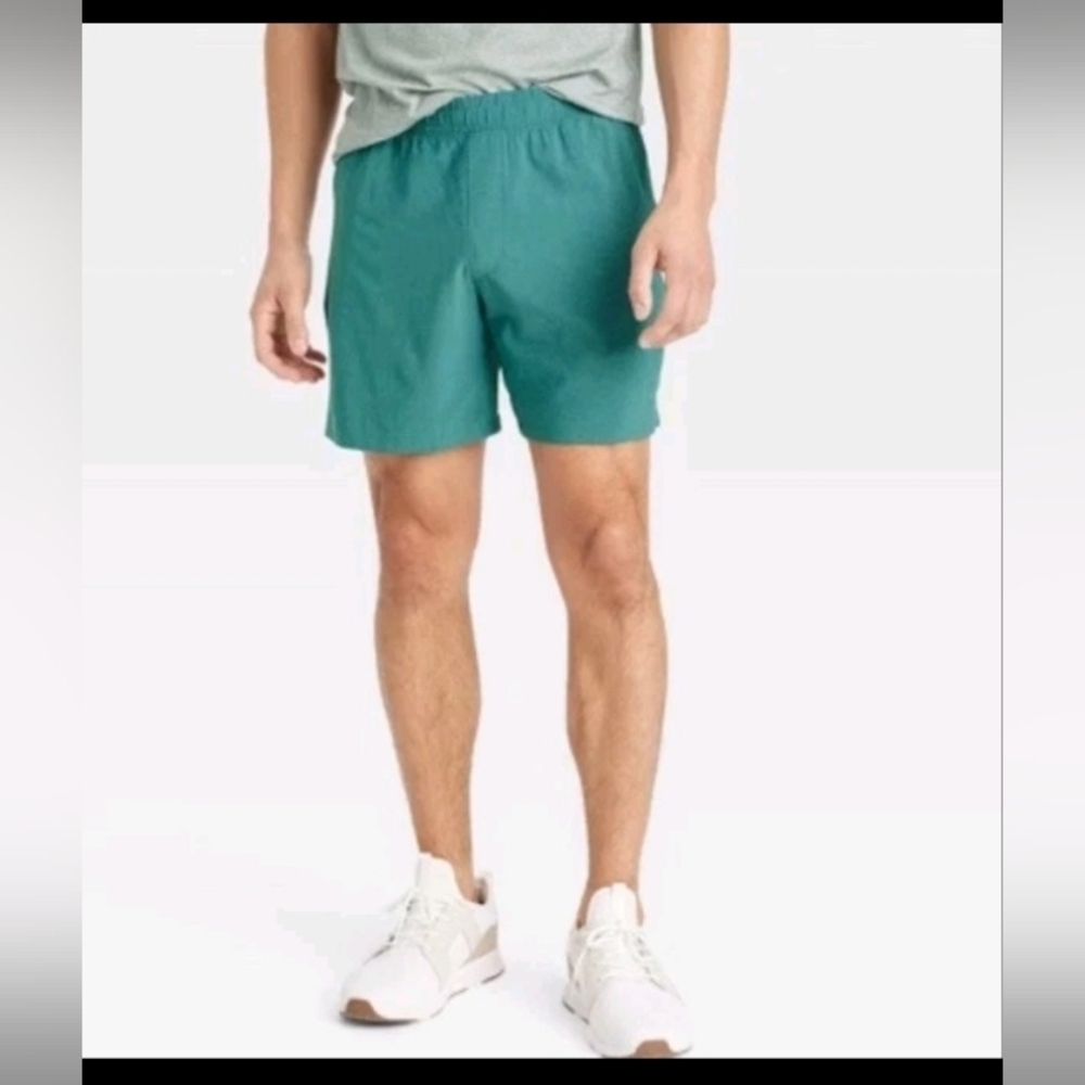 All in Motion Men's Stretch Woven Shorts 7" Teal Blue Size XXL